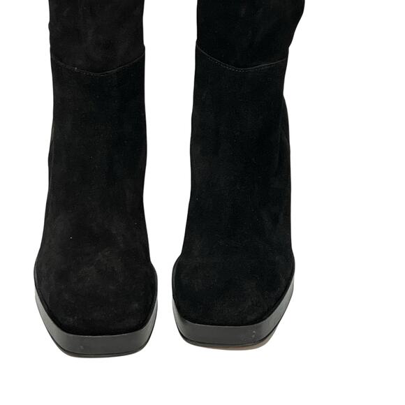 Free People SZ 39 US 9 Echo Black Suede Over The Knee Platform Heel Slouch Boot - Picture 3 of 16